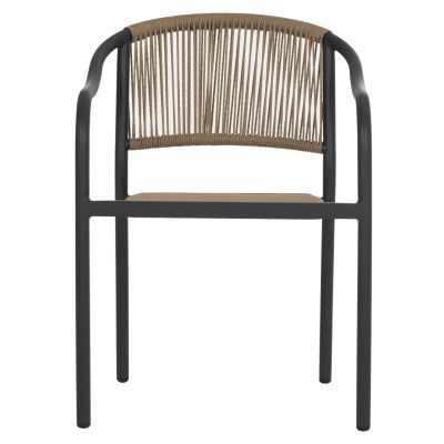 ARMCHAIR ALUMINUM HM5856.02 CHARCOAL GREY WITH PE WICKER ROPE 57x63x80H