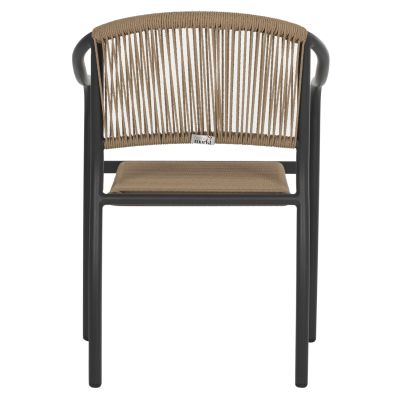 ARMCHAIR ALUMINUM HM5856.02 CHARCOAL GREY WITH PE WICKER ROPE 57x63x80H