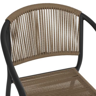 ARMCHAIR ALUMINUM HM5856.02 CHARCOAL GREY WITH PE WICKER ROPE 57x63x80H