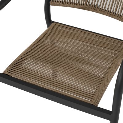 ARMCHAIR ALUMINUM HM5856.02 CHARCOAL GREY WITH PE WICKER ROPE 57x63x80H