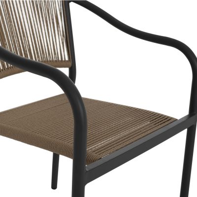 ARMCHAIR ALUMINUM HM5856.02 CHARCOAL GREY WITH PE WICKER ROPE 57x63x80H