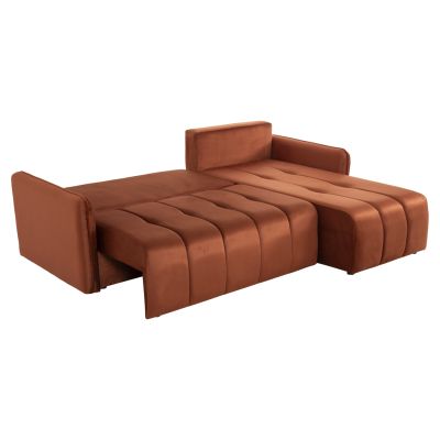 CORNER SOFA-BED PROTON HM3272.09 ORANGE VELVET 225x94x70Hcm.