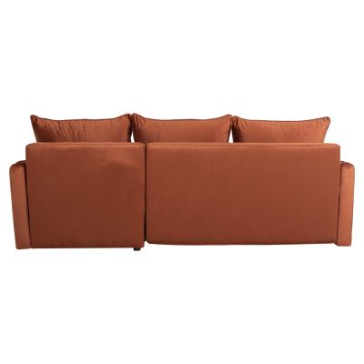 CORNER SOFA-BED PROTON HM3272.09 ORANGE VELVET 225x94x70Hcm.