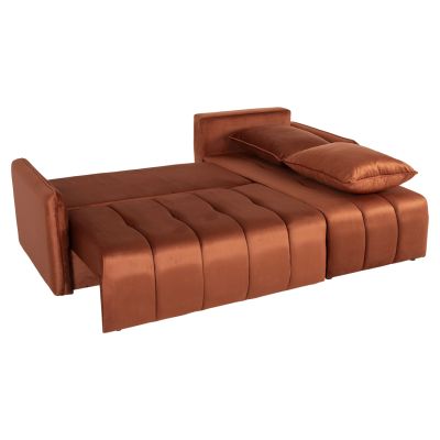 CORNER SOFA-BED PROTON HM3272.09 ORANGE VELVET 225x94x70Hcm.