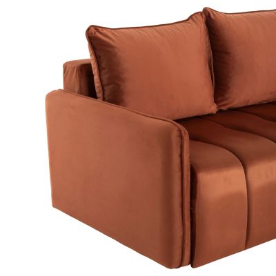 CORNER SOFA-BED PROTON HM3272.09 ORANGE VELVET 225x94x70Hcm.