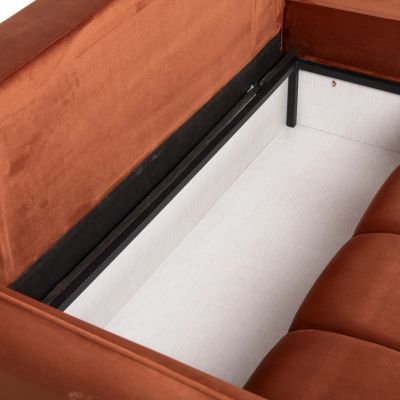 CORNER SOFA-BED PROTON HM3272.09 ORANGE VELVET 225x94x70Hcm.