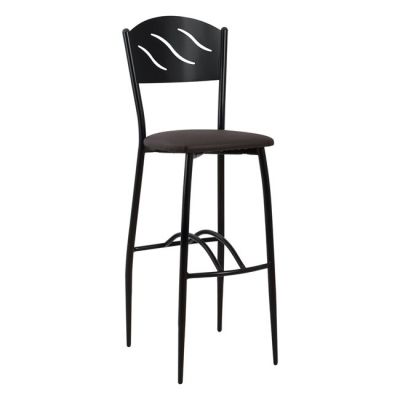 Bar Stool Black Metallic Brown PU 40x44x114 εκ