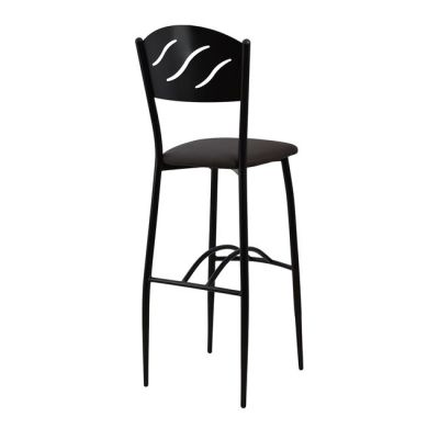 Bar Stool Black Metallic Brown PU 40x44x114 εκ