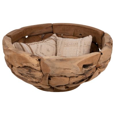 COFFEE TABLE ROUND HM4279 TEAK TREE ROOT PIECES IN NATURAL COLOR Φ100x43,5Hcm.