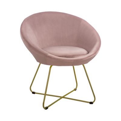 HM8468.02 Armchair, crossed legs, Dusty Pink Velvet, 74x64x79 cm