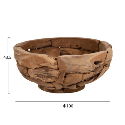 COFFEE TABLE ROUND HM4279 TEAK TREE ROOT PIECES IN NATURAL COLOR Φ100x43,5Hcm.