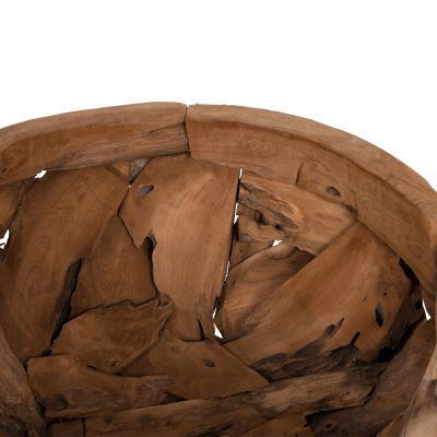 COFFEE TABLE ROUND HM4279 TEAK TREE ROOT PIECES IN NATURAL COLOR Φ100x43,5Hcm.