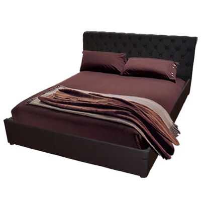 Bed MONE HM321.01 Chesterfield-style storage space Brown  150x200cm