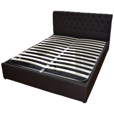 Bed MONE HM321.01 Chesterfield-style storage space Brown  150x200cm