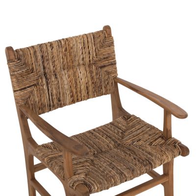 ARMCHAIR PROFESSIONAL SOL ΗΜ9400.11 SOLID TEAK WOOD AND RUSH-MATT 57.5x59x87H cm.