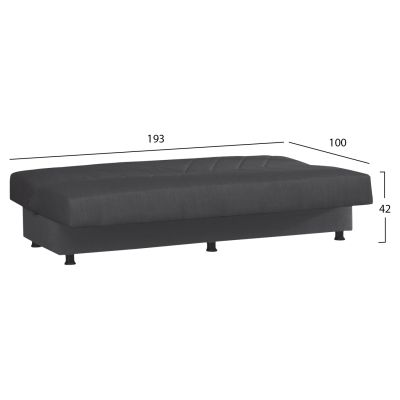 SOFA BED 3-SEATER ANDRE HM3271.03 ANTHRACITE FABRIC 193x82x81Hcm.