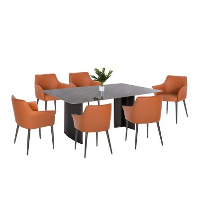 DINING SET INDOORS 7PCS HM11960 TABLE HEFF & 6 ARMCHAIRS HELM