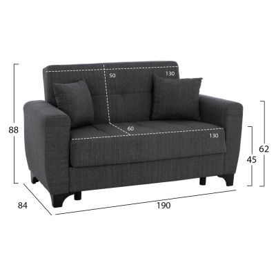 HM11748.03 sofa-bed set of 3-seater and 2-seater, grey