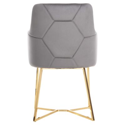 ARMCHAIR TRIANA HM9278.11 GREY VELVET WITH GOLD METAL LEGS 54,5x60,5x85,5Hcm.