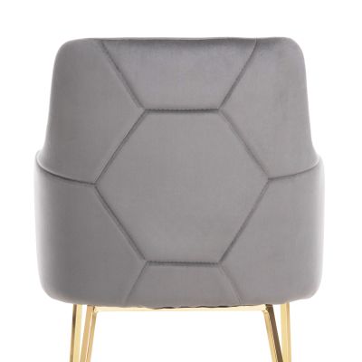 ARMCHAIR TRIANA HM9278.11 GREY VELVET WITH GOLD METAL LEGS 54,5x60,5x85,5Hcm.