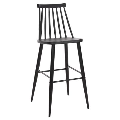 БАР СТОЛ ВИСОКА СЕДАЛКА VANESSA HM8459.12 ЧЕРЕН PP И ЧЕРНИ МЕТАЛНИ КРАКА 47x48,5x107Hcm.
