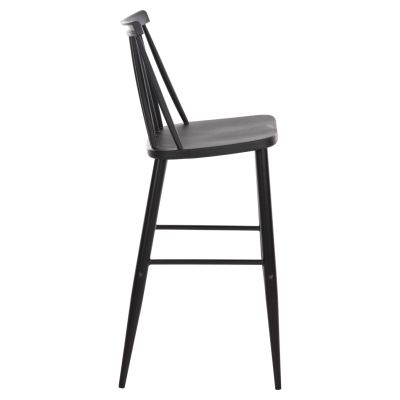 БАР СТОЛ ВИСОКА СЕДАЛКА VANESSA HM8459.12 ЧЕРЕН PP И ЧЕРНИ МЕТАЛНИ КРАКА 47x48,5x107Hcm.