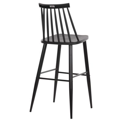 БАР СТОЛ ВИСОКА СЕДАЛКА VANESSA HM8459.12 ЧЕРЕН PP И ЧЕРНИ МЕТАЛНИ КРАКА 47x48,5x107Hcm.