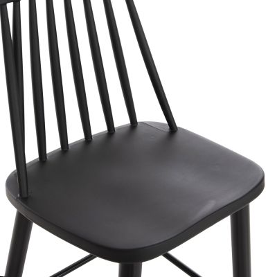 БАР СТОЛ ВИСОКА СЕДАЛКА VANESSA HM8459.12 ЧЕРЕН PP И ЧЕРНИ МЕТАЛНИ КРАКА 47x48,5x107Hcm.
