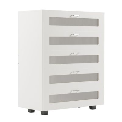 CHEST OF DRAWERS THORGAN HM9881.03 MELAMINE IN WHITE-5 DRAWERS 80Χ40Χ100Hcm.