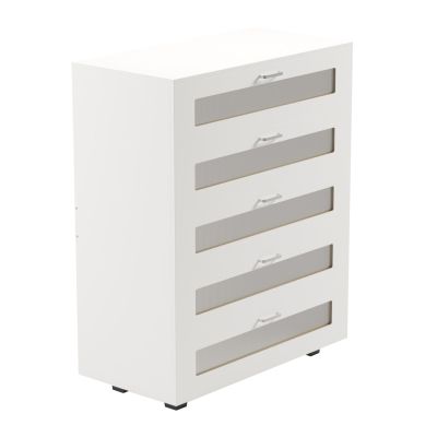 CHEST OF DRAWERS THORGAN HM9881.03 MELAMINE IN WHITE-5 DRAWERS 80Χ40Χ100Hcm.