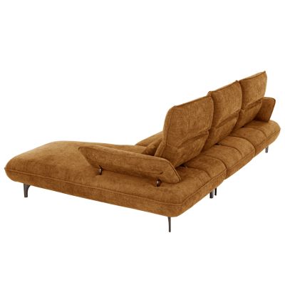 CORNER (RIGHT) SOFA-BED CONVERT HM3268.02R BRICK RED FABRIC 283x188x100Hcm.