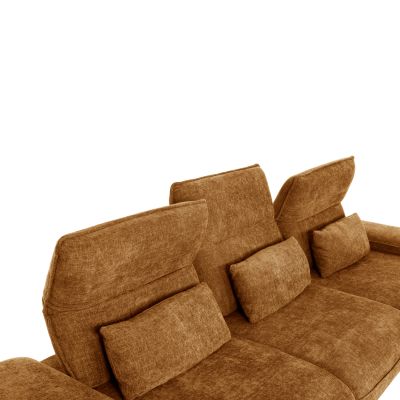 CORNER (RIGHT) SOFA-BED CONVERT HM3268.02R BRICK RED FABRIC 283x188x100Hcm.