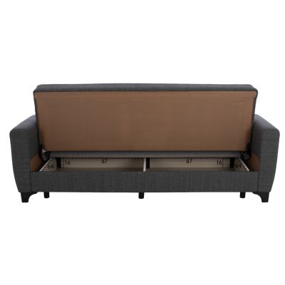 HM3242.03 sofa-bed, storage space, grey, 215x84x88cm, tall back