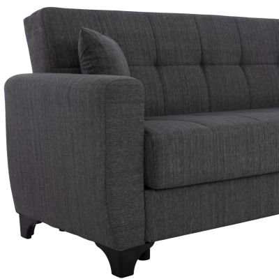 HM3242.03 sofa-bed, storage space, grey, 215x84x88cm, tall back