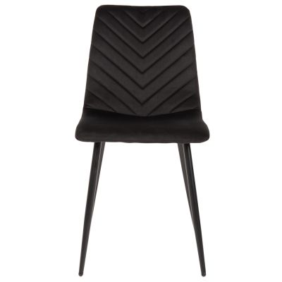 DINING CHAIR LATRELL HM8587.04 BLACK VELVET & BLACK METAL LEGS 43x54x88Hcm.