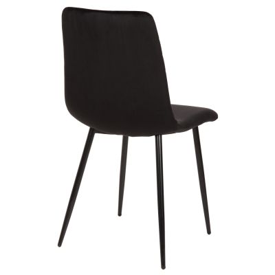 DINING CHAIR LATRELL HM8587.04 BLACK VELVET & BLACK METAL LEGS 43x54x88Hcm.