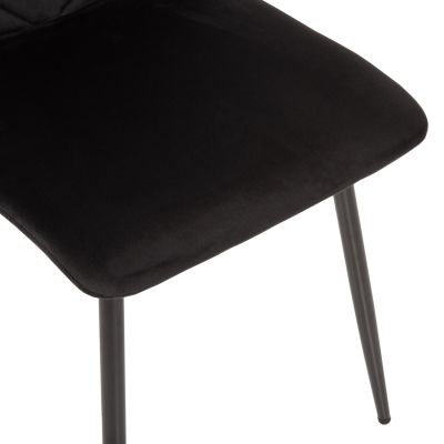 DINING CHAIR LATRELL HM8587.04 BLACK VELVET & BLACK METAL LEGS 43x54x88Hcm.