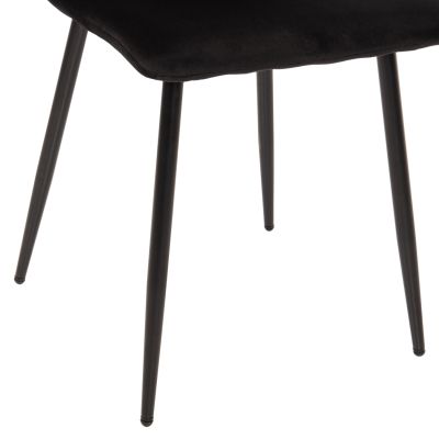 DINING CHAIR LATRELL HM8587.04 BLACK VELVET & BLACK METAL LEGS 43x54x88Hcm.
