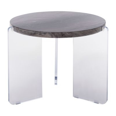 COFFEE TABLE ACRYCON HM9780.01 MDF WITH WATER REPELLANT TOP-ACRYLIC LEGS Φ64x51Hcm.