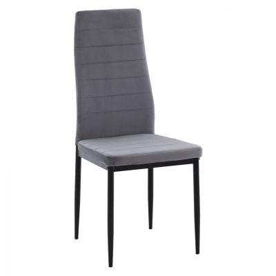 METAL CHAIR HM0037.31 GRAY VELVET WITH METAL FRAME K/D