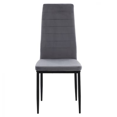 METAL CHAIR HM0037.31 GRAY VELVET WITH METAL FRAME K/D