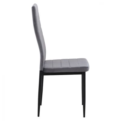 METAL CHAIR HM0037.31 GRAY VELVET WITH METAL FRAME K/D