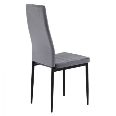 METAL CHAIR HM0037.31 GRAY VELVET WITH METAL FRAME K/D