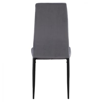 METAL CHAIR HM0037.31 GRAY VELVET WITH METAL FRAME K/D