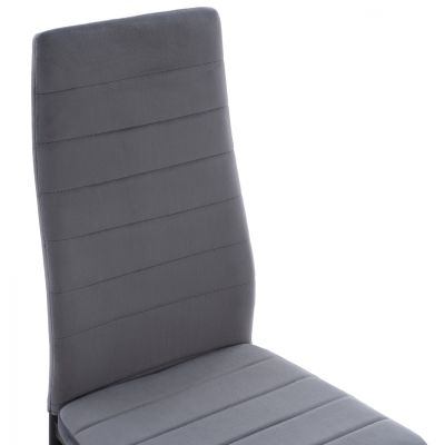 METAL CHAIR HM0037.31 GRAY VELVET WITH METAL FRAME K/D