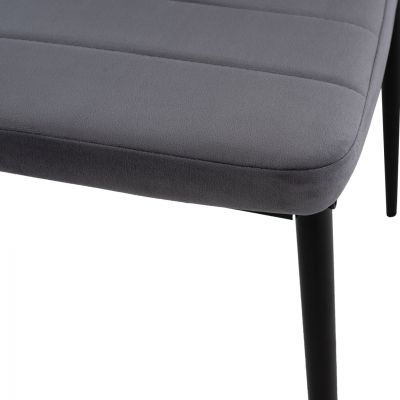 METAL CHAIR HM0037.31 GRAY VELVET WITH METAL FRAME K/D