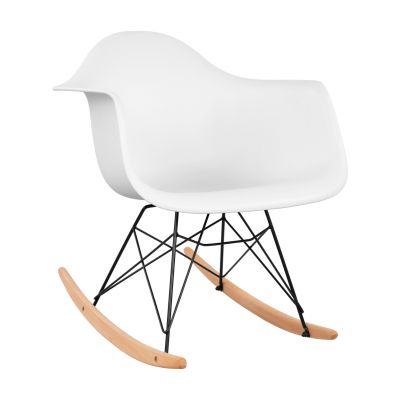 Rocking Armchair, white seat-Black frame HM0035.11 61x71x64 cm