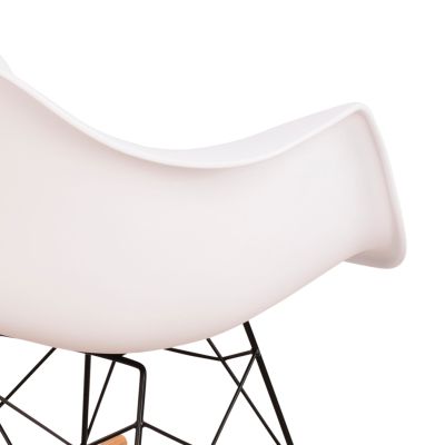 Rocking Armchair, white seat-Black frame HM0035.11 61x71x64 cm