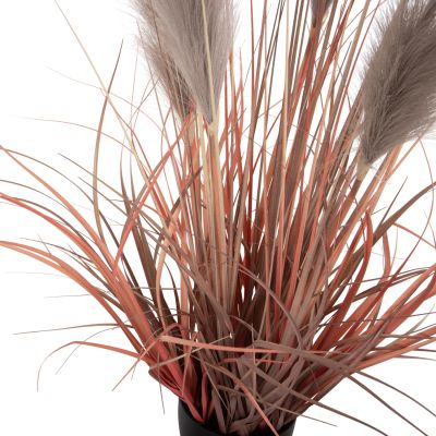 DECORATIVE SYNTHETIC PLANT IN POT HM4015 GRASS + FEATHERS Φ14,5x12,5-86Hcm.