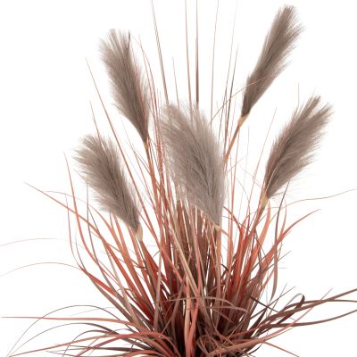 DECORATIVE SYNTHETIC PLANT IN POT HM4015 GRASS + FEATHERS Φ14,5x12,5-86Hcm.